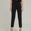 Black Stretch Suiting Cigarette Trousers