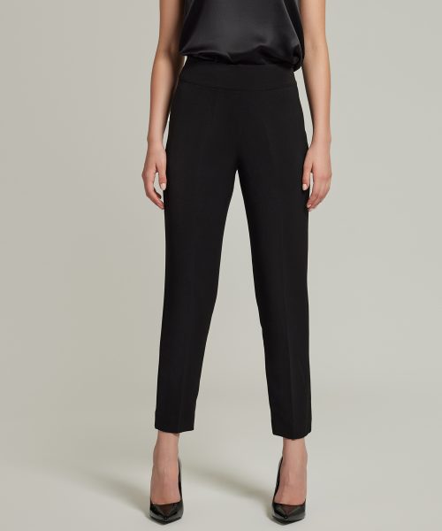 Black Stretch Suiting Cigarette Trousers