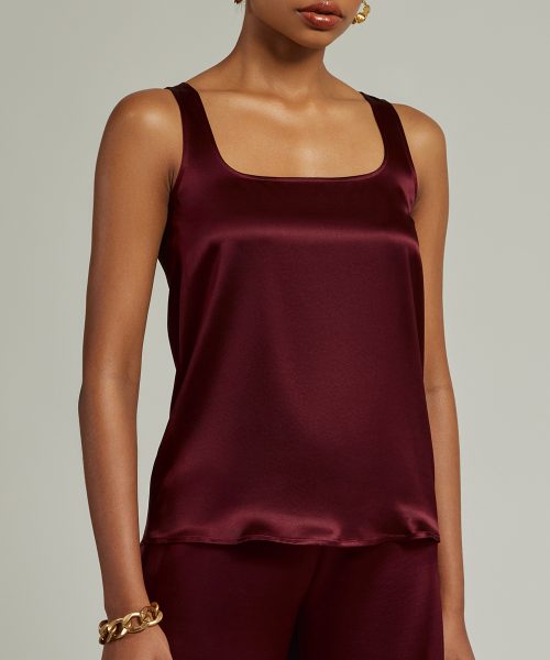 Burgundy Silk Camisole
