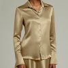 Olive Silk Long-Sleeved Shirt