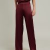Burgundy Silk Trousers