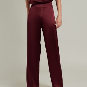 Burgundy Silk Trousers