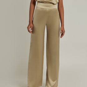 Olive Silk Trousers
