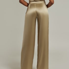 Olive Silk Trousers