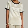 Cream Silk T-Shirt