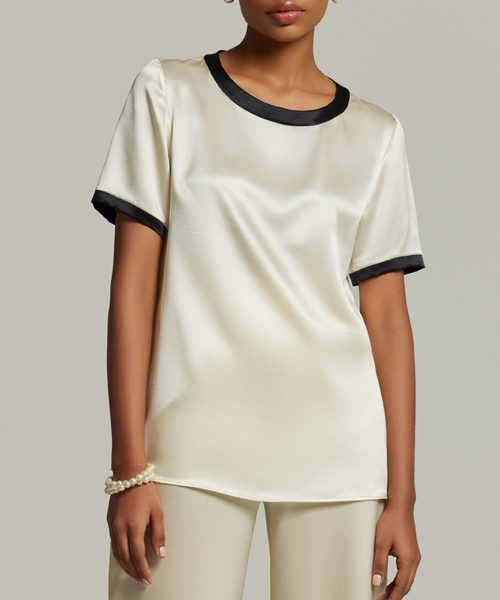 Cream Silk T-Shirt
