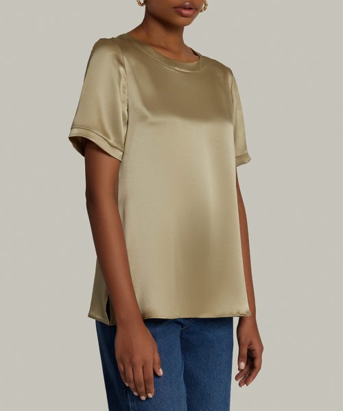 Olive Silk T-Shirt
