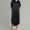 Black Silk Shirt Dress