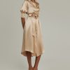 Champagne Silk Shirt Dress