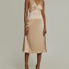 Champagne Silk Slip Dress