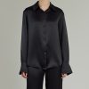 Black Silk Oversized Shirt
