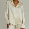 Cream Silk Oversized Shirt