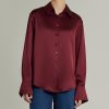 Burgundy Silk Oversized Shirt