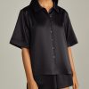 Black Silk Bowling Shirt