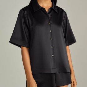 Black Silk Bowling Shirt