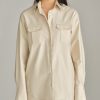 Fawn Egyptian Cotton Oversized Long-Sleeved Shirt