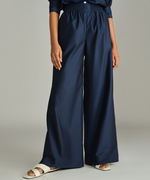 Navy Blue Egyptian Cotton Trousers