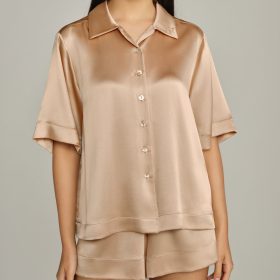 Champagne Silk Bowling Shirt