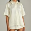 Cream Silk Bowling Shirt
