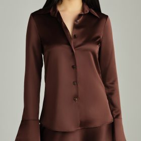 Espresso Silk Long-Sleeved Shirt
