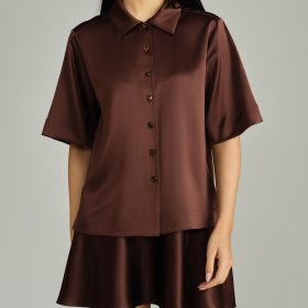 Espresso Silk Bowling Shirt