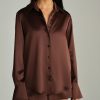 Espresso Silk Oversized Shirt