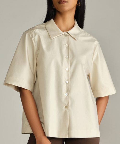 Fawn Egyptian Cotton Bowling Shirt