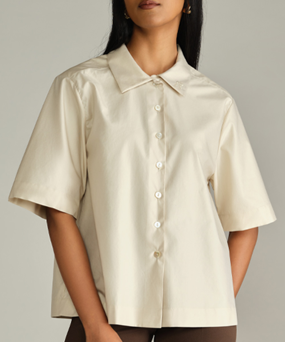 Fawn Egyptian Cotton Bowling Shirt