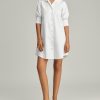 White Egyptian Cotton Short Shirt Dress