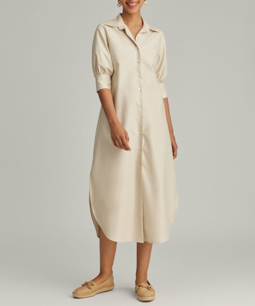 Fawn Egyptian Cotton Long Shirt Dress