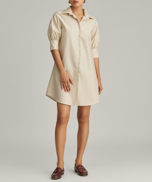 Fawn Egyptian Cotton Short Shirt Dress
